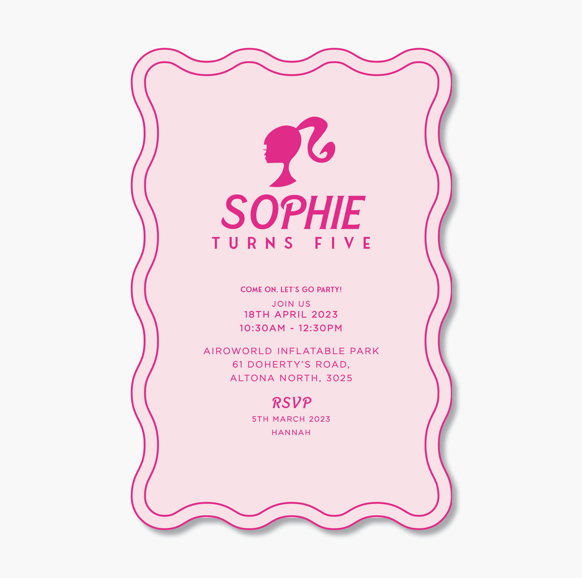 Black barbie birthday online invitations