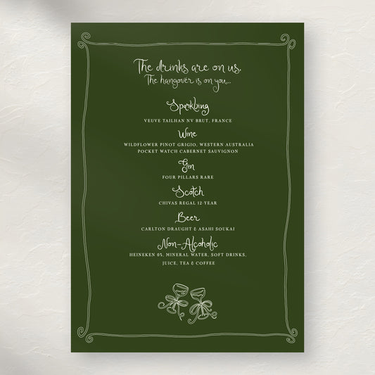 Isla Bar Menu