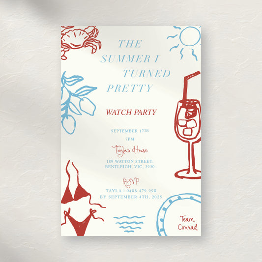 "The Summer I Turned..." Invitation - Option 2