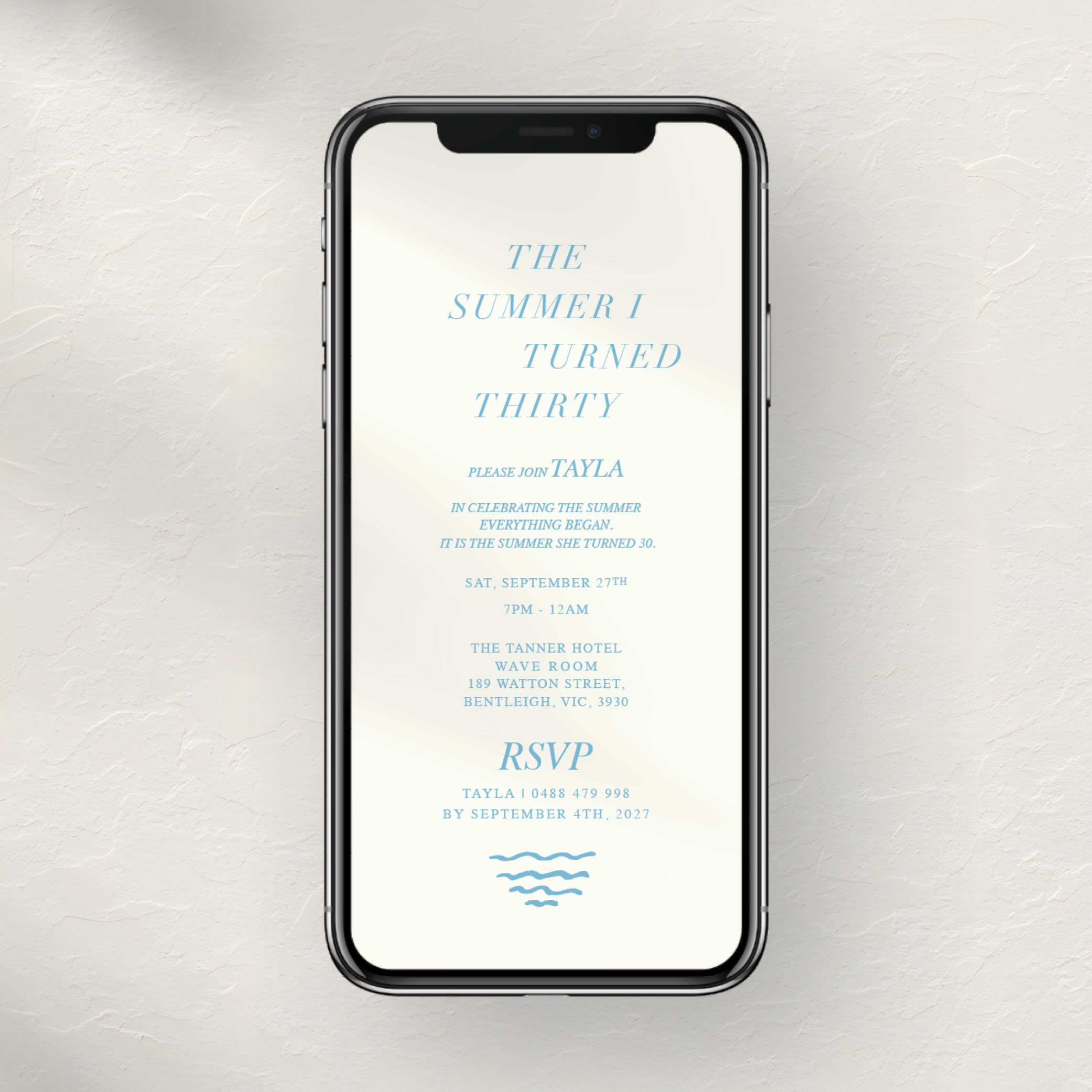 "The Summer I Turned..." Invitation - E-Send Mobile or Print-Ready File - Option 1