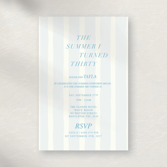"The Summer I Turned..." Invitation - Option 3