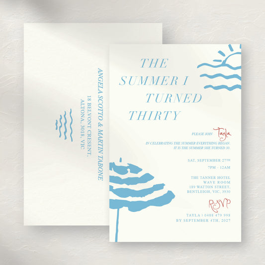 "The Summer I Turned..." Invitation - Option 1