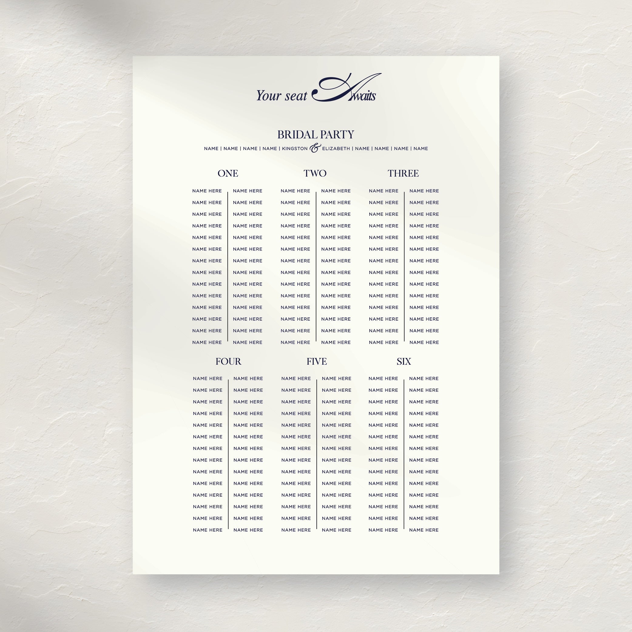 Kingston Seating Chart