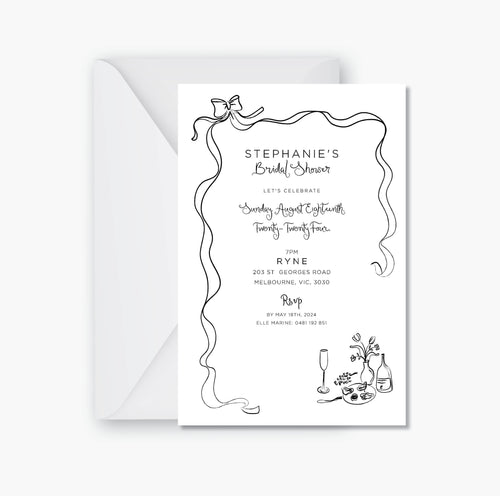 Bridal Shower Invite Pretty & Curly ~ Digital File