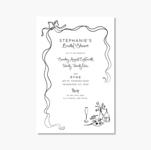 Bridal Shower Invite Pretty & Curly ~ Digital File