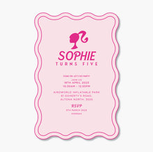 Load image into Gallery viewer, Barbie Theme Birthday Invite ~ Digital File