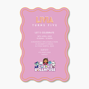 Gabby's Dollhouse Theme Birthday Invite ~ Digital File