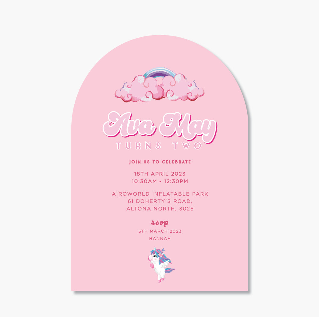 Magical Unicorn Theme Birthday Invite ~ Digital File