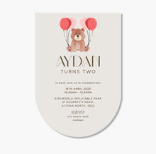 Load image into Gallery viewer, Teddy Theme Birthday Invite ~ Digital File