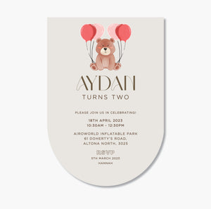 Teddy Theme Birthday Invite ~ Digital File