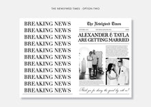 Load image into Gallery viewer, The Newlywed Times - Announcement Newspaper