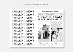 The Newlywed Times - Announcement Newspaper