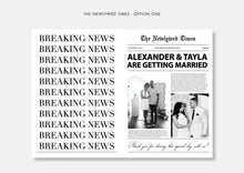 Load image into Gallery viewer, The Newlywed Times - Announcement Newspaper