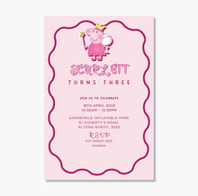 Load image into Gallery viewer, Pepper Pig Theme Birthday Invite ~ Digital File