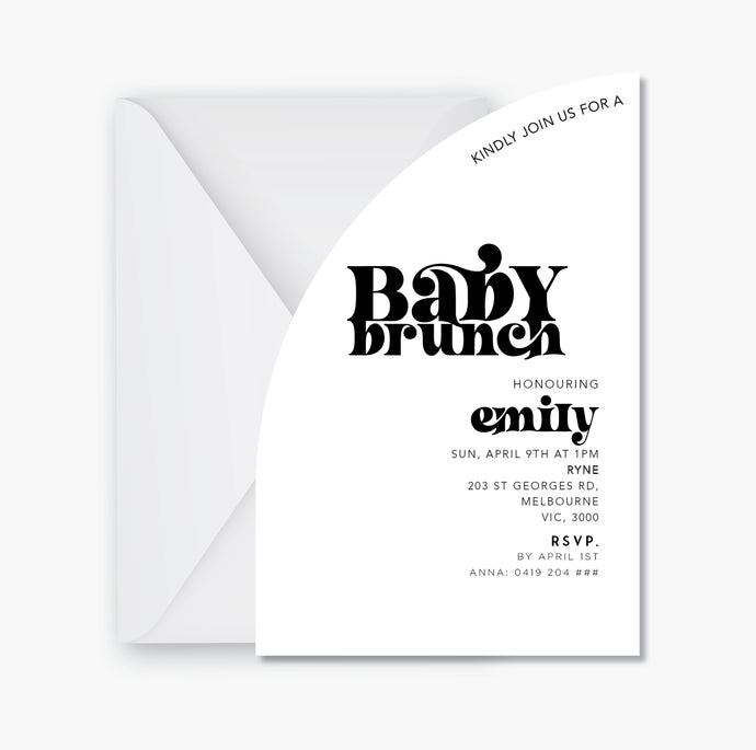Baby Brunch Baby Shower Invite ~ Digital File