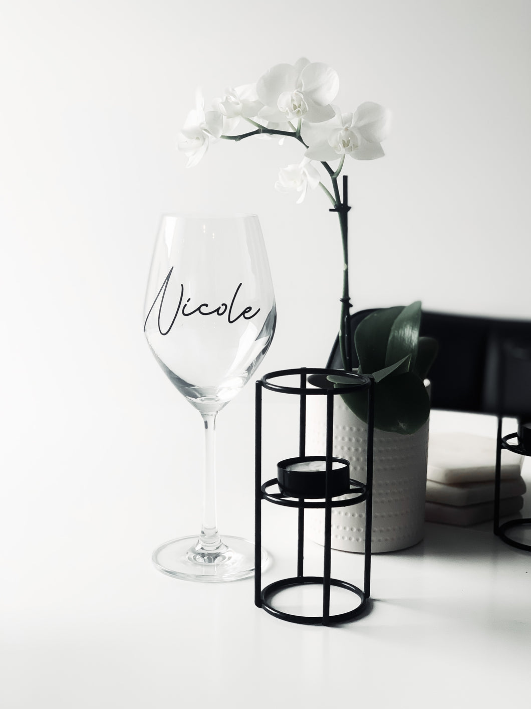 NAME OR INITIAL WINE GLASS