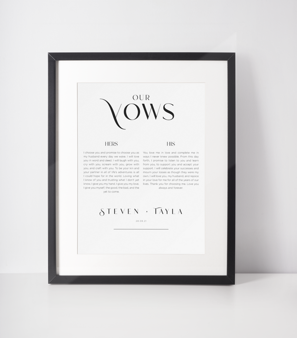 Personalised Our Vows Print №2 ~ Digital File