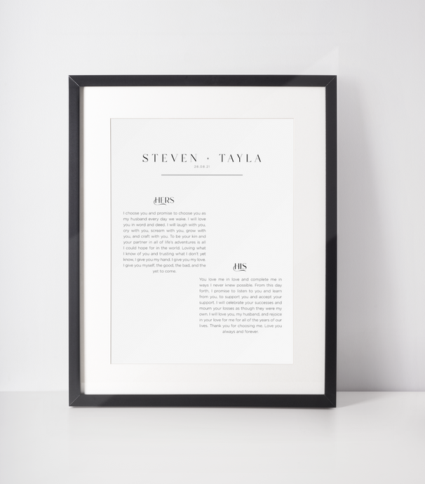 Personalised Our Vows Print №3 ~ Digital File