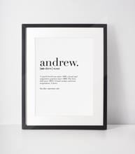 Load image into Gallery viewer, Personalised Father&#39;s Day Name Definition Print  №1 ~ Digital File