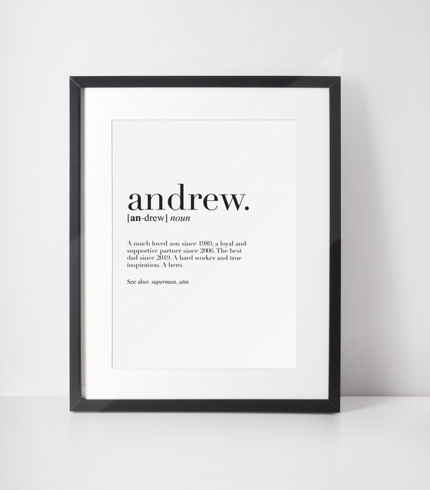 Personalised Father's Day Name Definition Print  №1 ~ Digital File