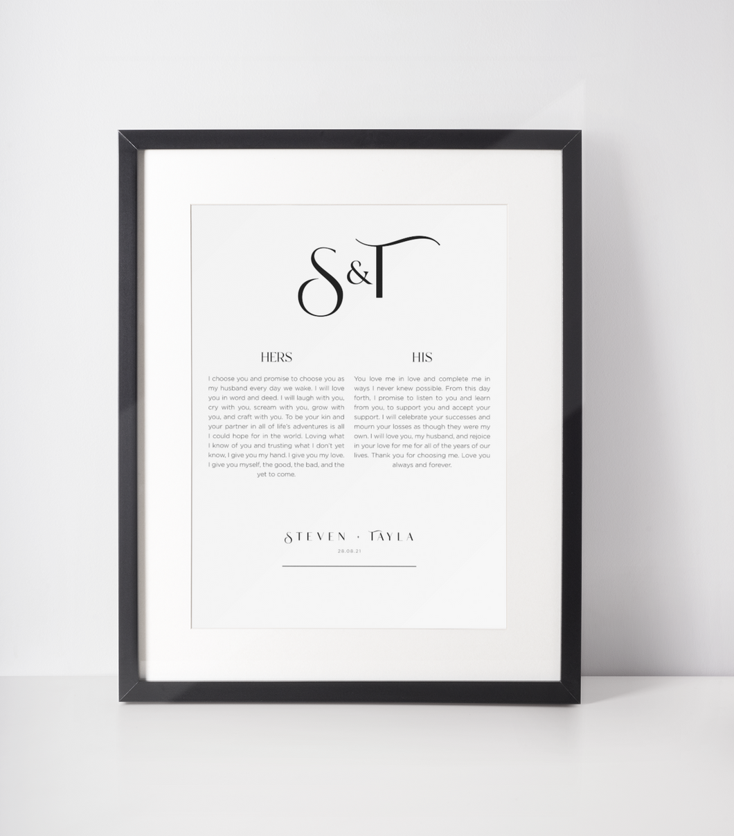 Personalised Our Vows Print №6 ~ Digital File