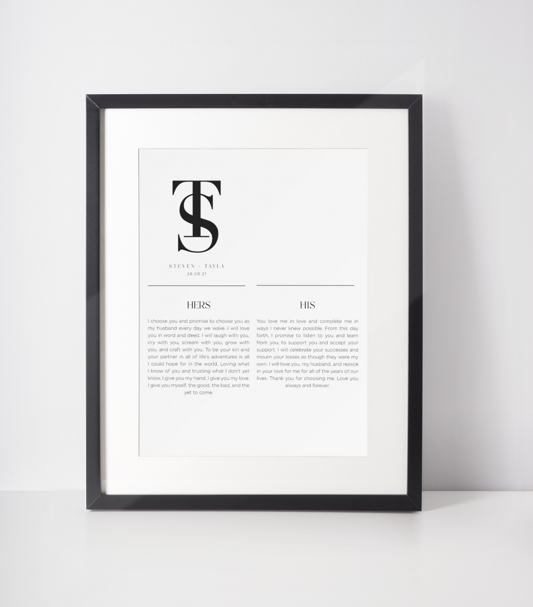 Personalised Our Vows Print №5 ~ Digital File