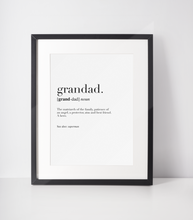 Load image into Gallery viewer, Father&#39;s Day Personalised Grandad Definition Print  ~ Digital File