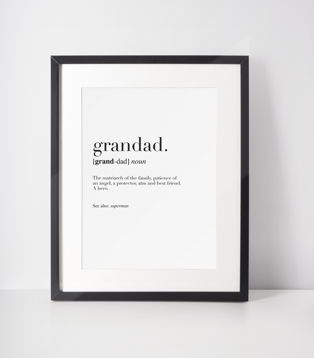 Father's Day Personalised Grandad Definition Print  ~ Digital File